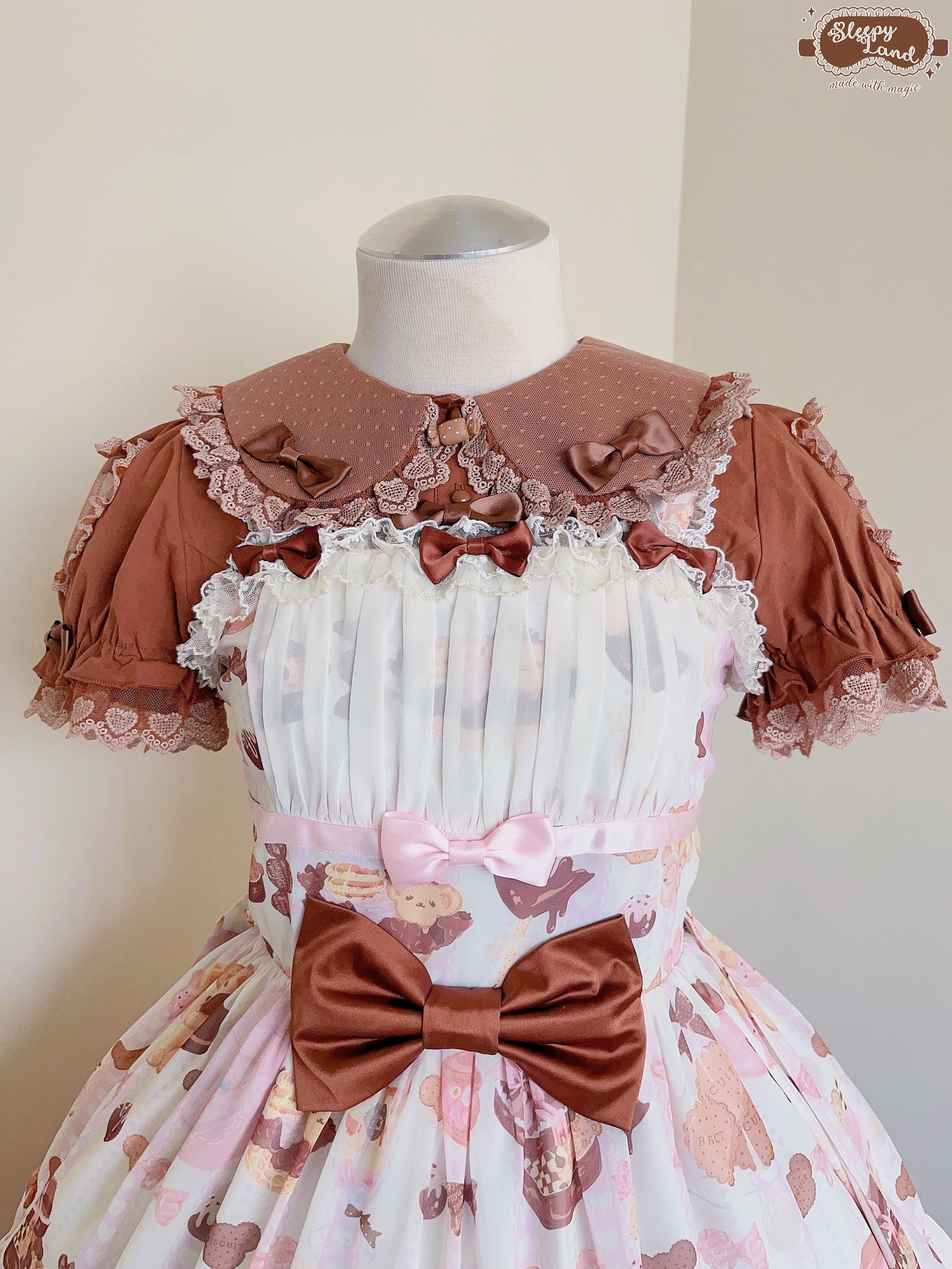 biscuit bear is a chocolatier cocoa heart blouse | ready to ship