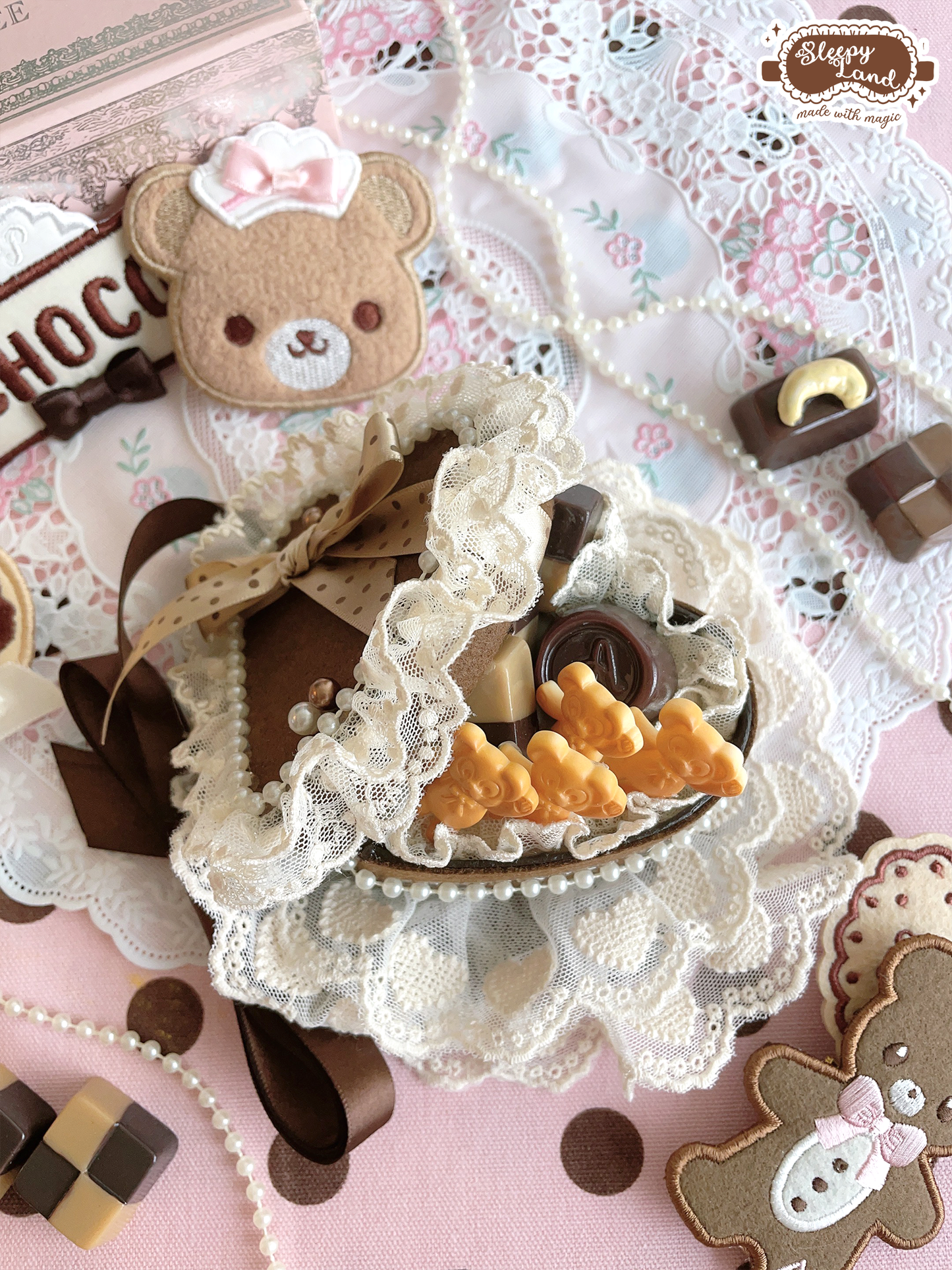 biscuit bear is a chocolatier beary cute gift headdress | ready to ship