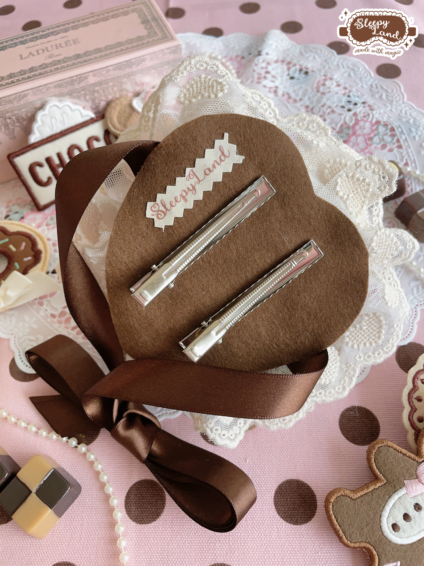 biscuit bear is a chocolatier beary cute gift headdress | ready to ship