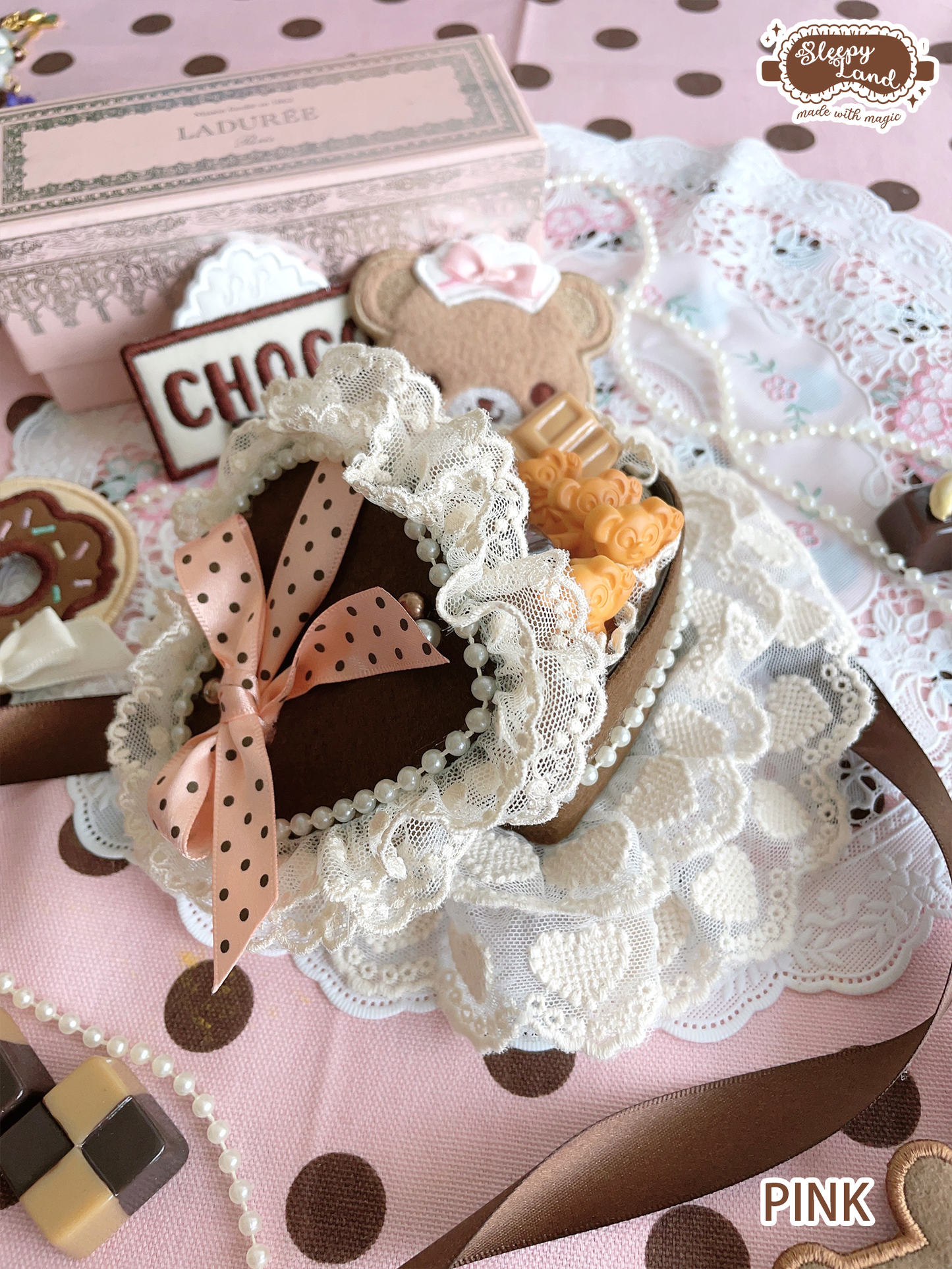 biscuit bear is a chocolatier beary cute gift headdress | ready to ship