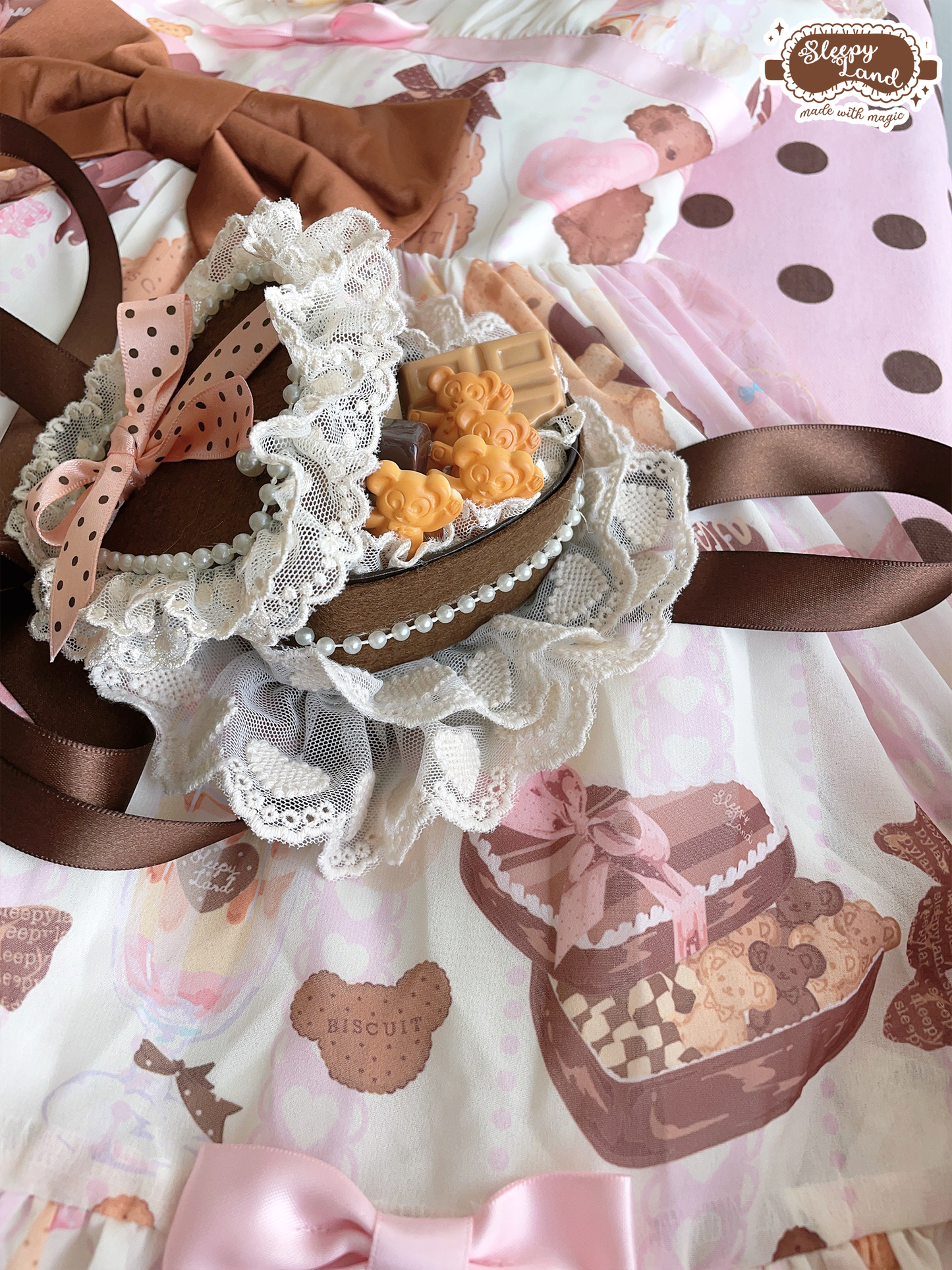 biscuit bear is a chocolatier beary cute gift headdress | ready to ship