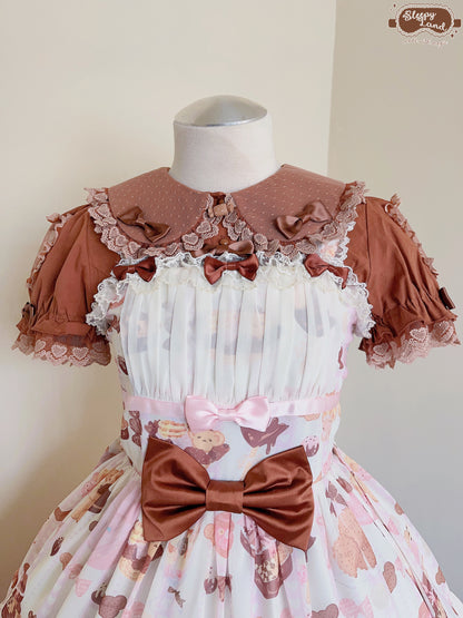 biscuit bear is a chocolatier cocoa heart blouse | ready to ship
