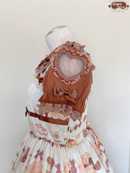 biscuit bear is a chocolatier cocoa heart blouse | ready to ship