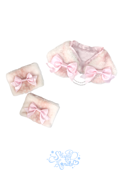 full price preorder | glittery girl fawnnette fur collar & cuff set | delivery early January 2027