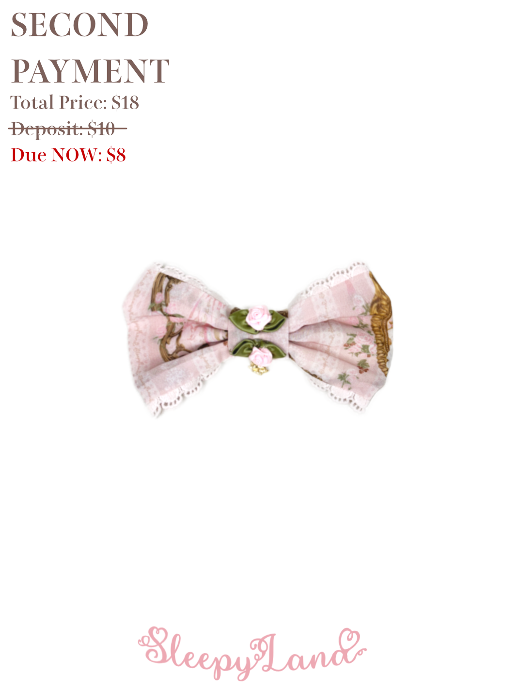 second payment | ballerina fauna's vintage romantic frame barrette | ship in early April