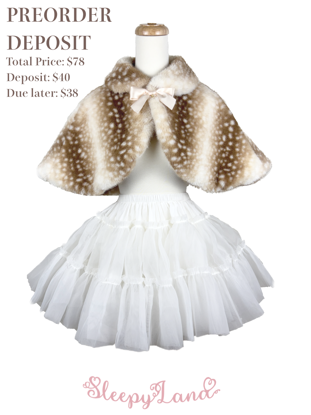 deposit preorder | fawnnette capelet | ship in early April