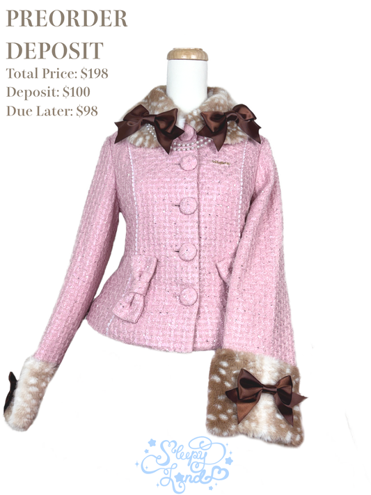 deposit preorder | glittery girl fawnnette short coat | delivery early January 2027