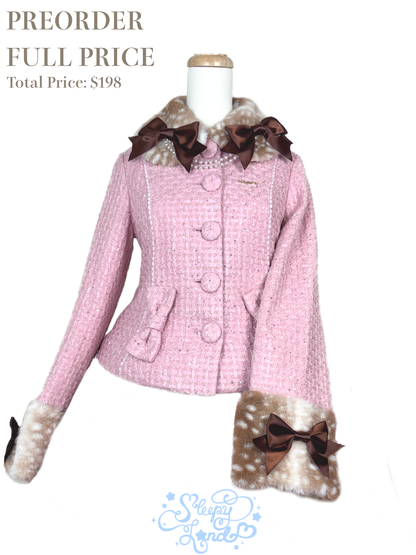 full price preorder | glittery girl fawnette short coat | delivery early January 2027