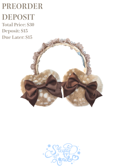 deposit preorder | glittery girl fawnnette ear muffs | delivery early January 2027