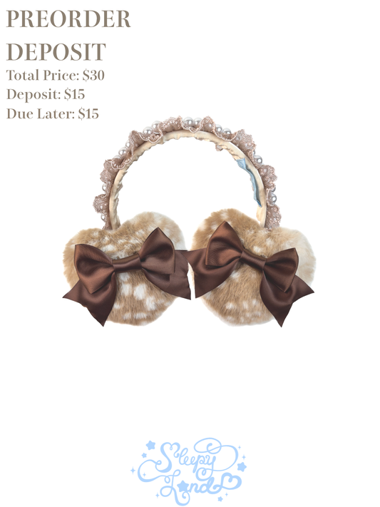 deposit preorder | glittery girl fawnnette ear muffs | delivery early January 2027