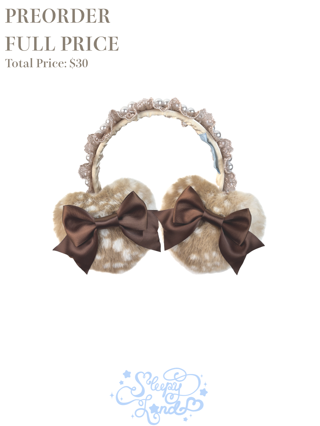full price preorder | glittery girl fawnnette ear muffs | delivery early January 2027