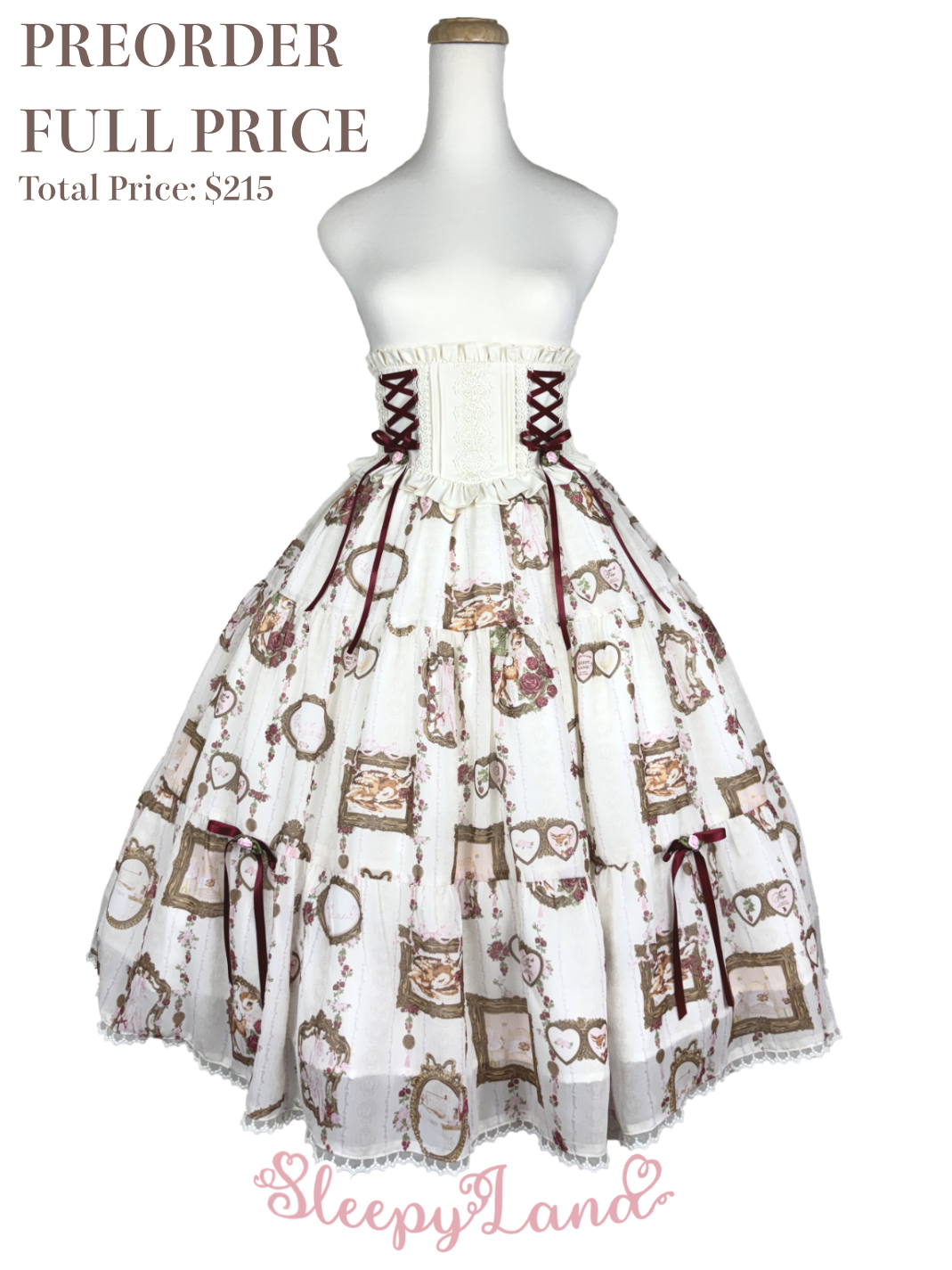 full price preorder | ballerina fauna's vintage romantic frame skirt set | ship in early April