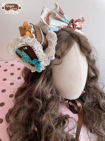 biscuit bear is a chocolatier beary cute gift headdress | ready to ship